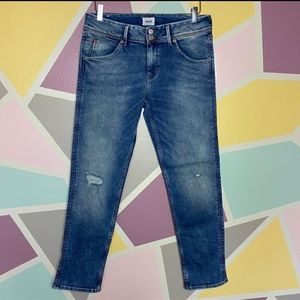 Hudson Jeans Collin Destroyed Hem Skinny Jeans